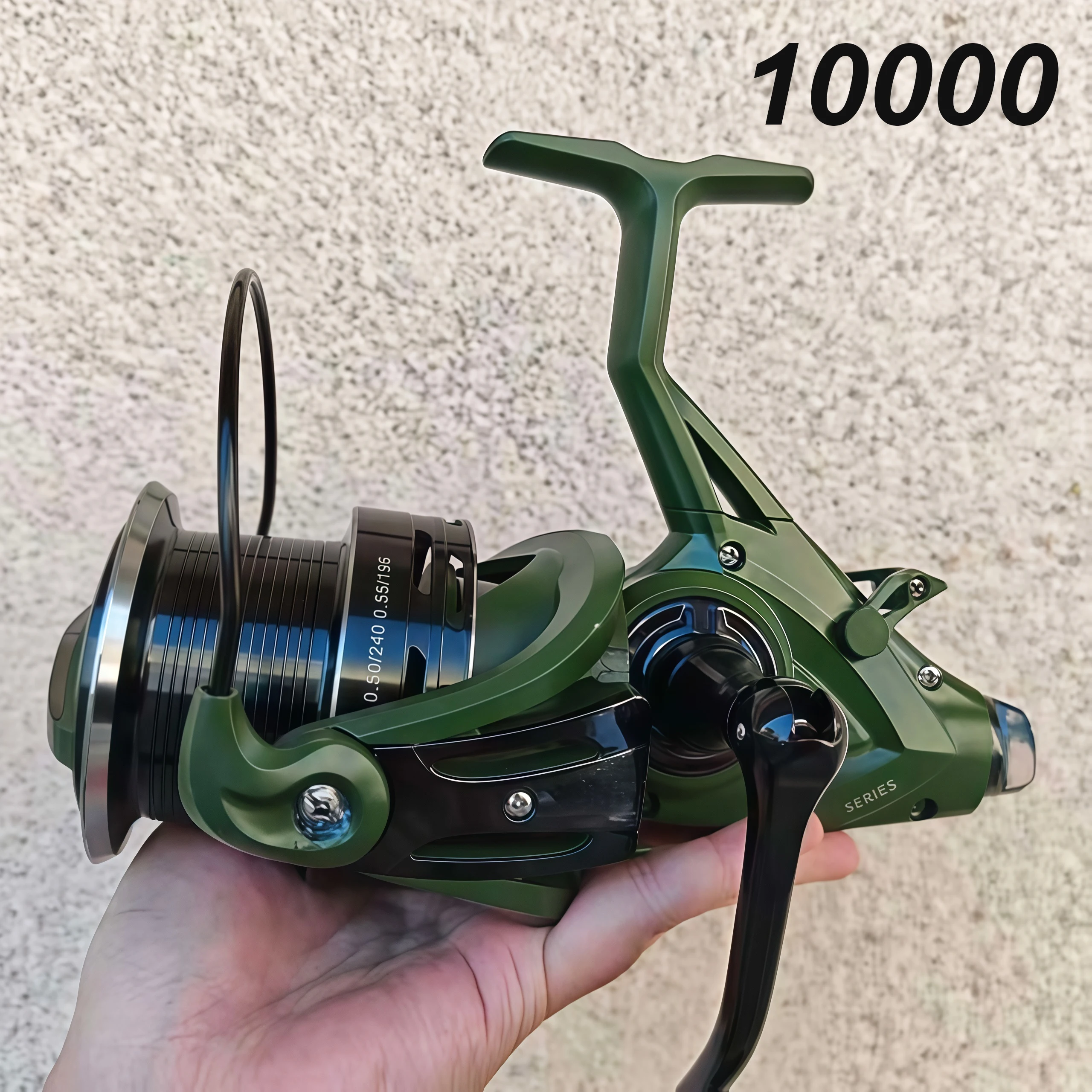 Professionele Dubbele Remmen Spinning Visserij-reel 9000-12000 4.9:1 Overbrengingsverhouding 44LB Max Drag CNC Metalen Spoelwiel Voor Alle Water