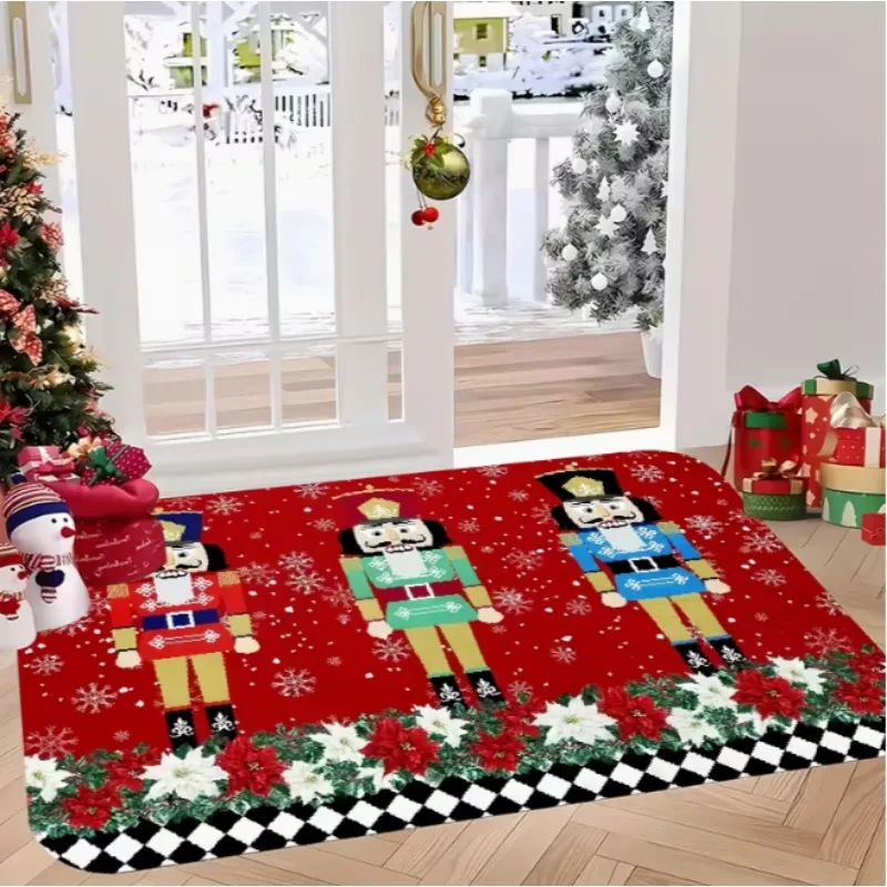 Eine dekorative Weihnachts-Fußmatte mit Weihnachts-Puppenmuster, geeignet für den Einsatz als Wohnzimmer-Schlafzimmermatten