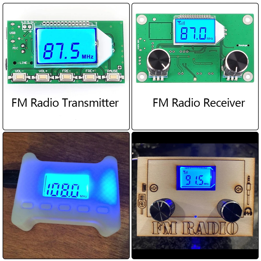 DIY Wireless FM Radio Receiver Module 87.0MHz-108.0MHz Frequency Modulation Digital Radio Transmitter Board with LCD Display