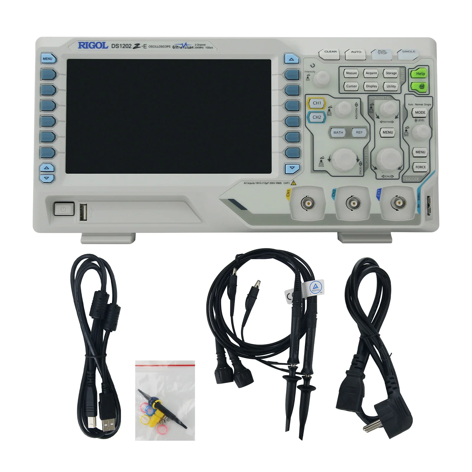 DS1202Z-E 200MHz Bandwidth Dual Channel Digital Oscilloscope Support Multiple Languages