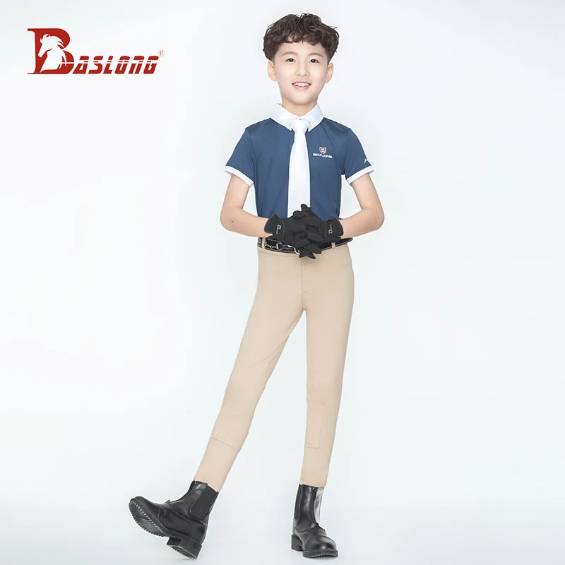 Baslong Wiosenne i jesienne spodnie jeździeckie Dziecięce bryczesy jeździeckie w kratę Oddychająca szczupła profesjonalna odzież jeździecka Uprząż