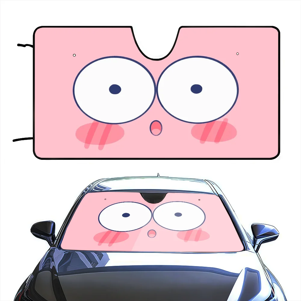 Cartoon Cute K-kirby Funny Car SunShade Personalized Customization Windshield Anti-UV Window Windscreen Cover Shade Auto Visor