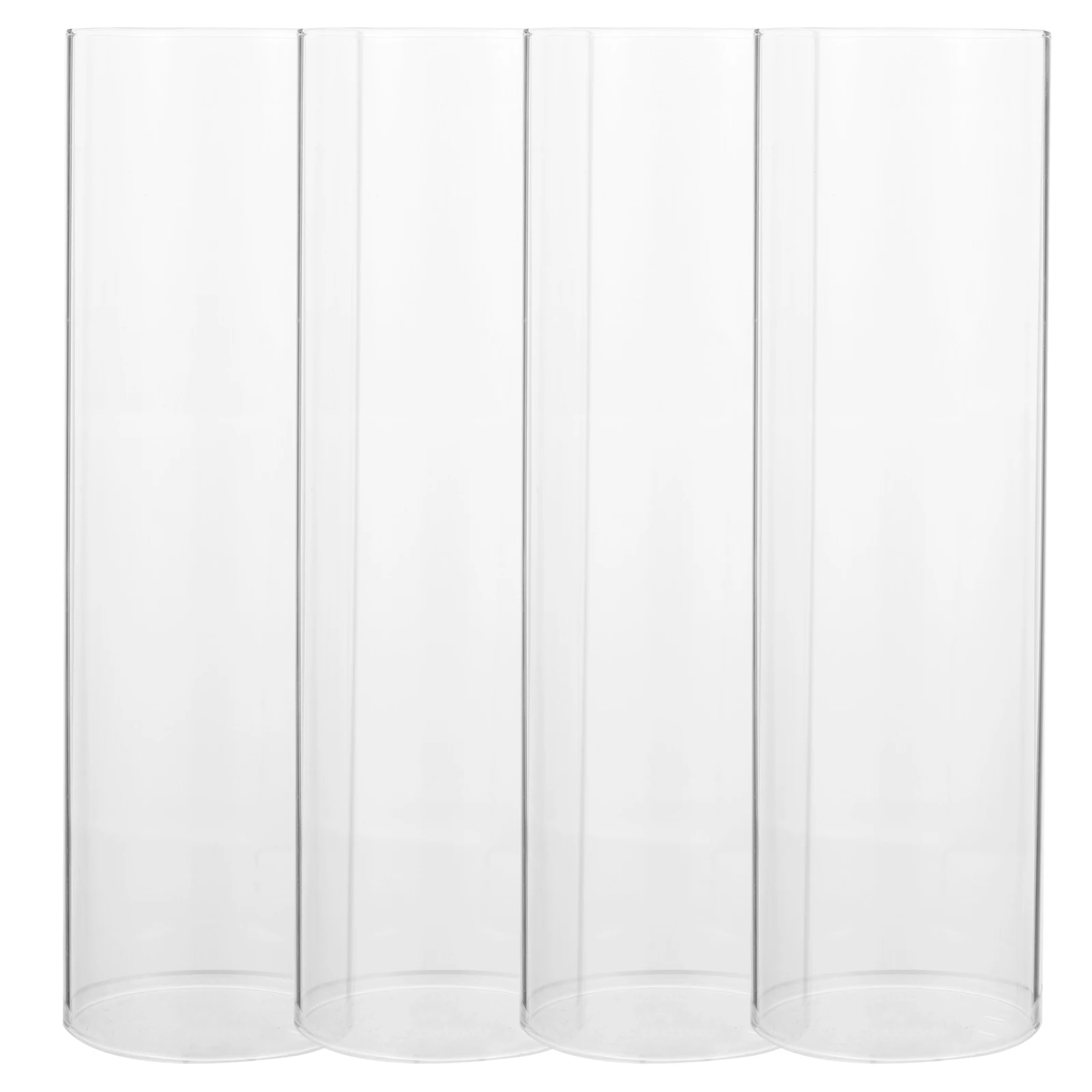 

4 Pcs Heater Glass Lampshade Decors Clear High Borosilicate Tube Cylinder