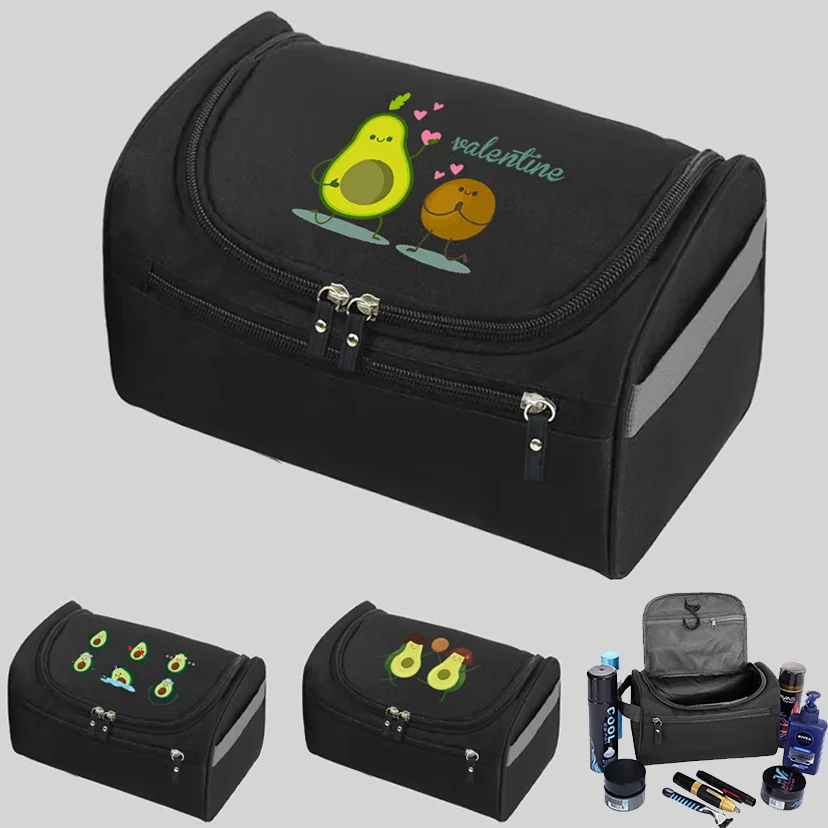 

Outdoor Men Travel Cosmetic Bag Functional Hanging Make Up Cases Necessaries Organizer Storage Pouch Wash Bag Avocado Pattern