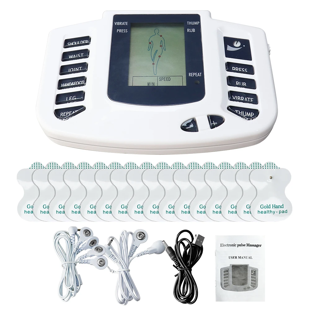 Electrical EMS Tens Massage 10 Level 16 Pads Pulse Acupuncture Muscle Stimulator Physiotherapy Machine Body Relax Health Care