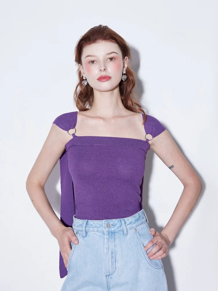 

Finocci l Cool Feeling Rayonne Lin Knitted Tube Top Versatile Women's Original Design Slim Fit Bal Pure Color Summ...