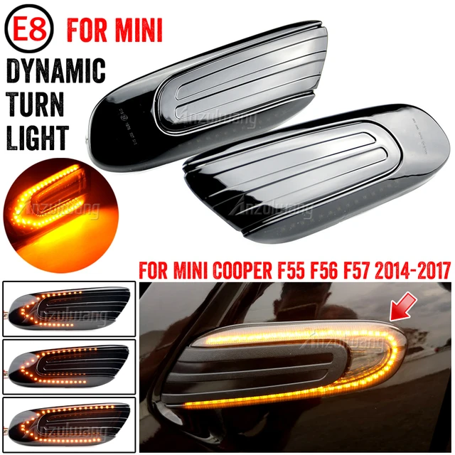 Mini Cooper One,f55,f56,f57用のLEDシーケンシャルライト,マーカー,サイド,インジケーター用の2つのライト