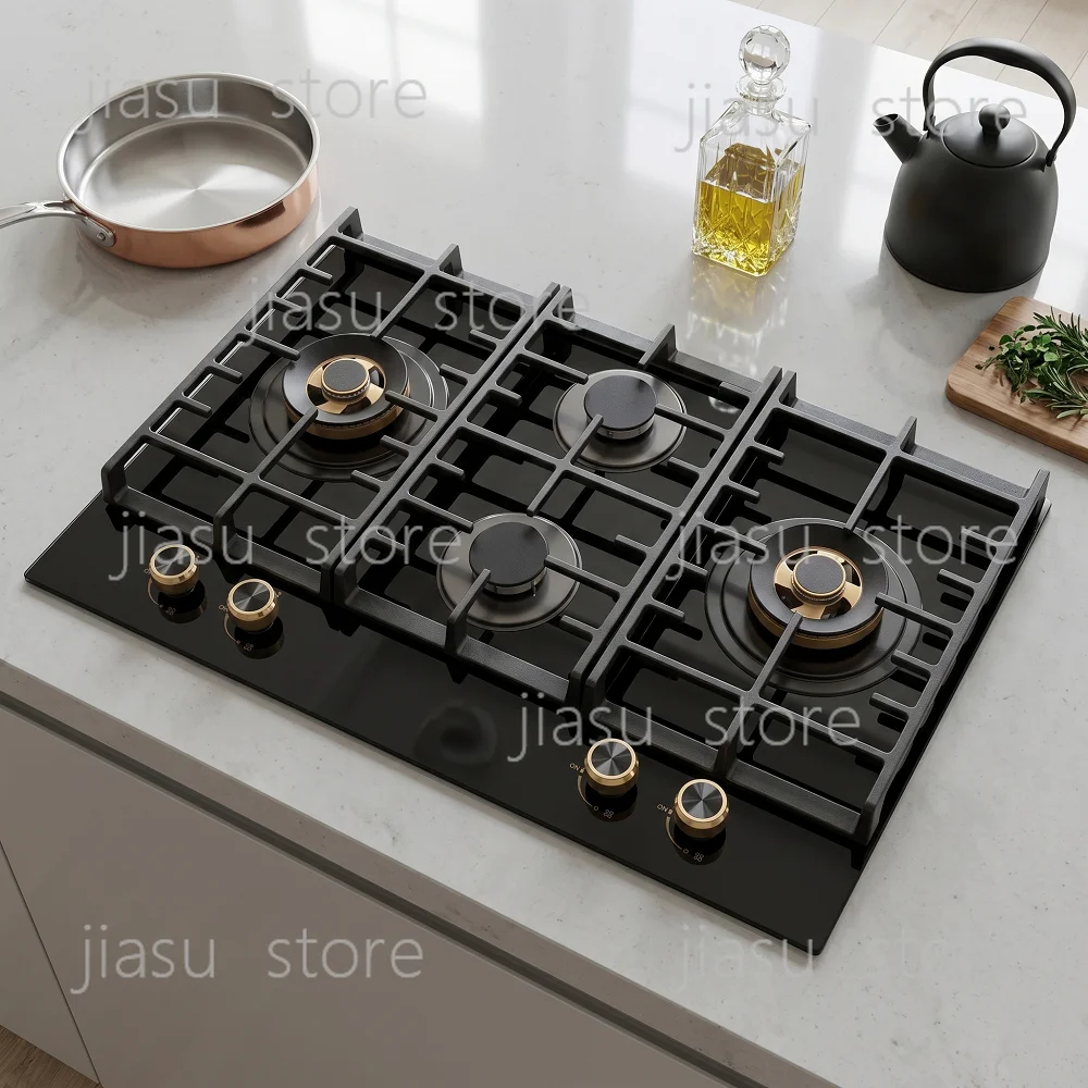Four-Burner Built-in Electric Cooktop Glass Surface Energy-Saving Easy Operation Flameout Protection for Household Kitchen Use