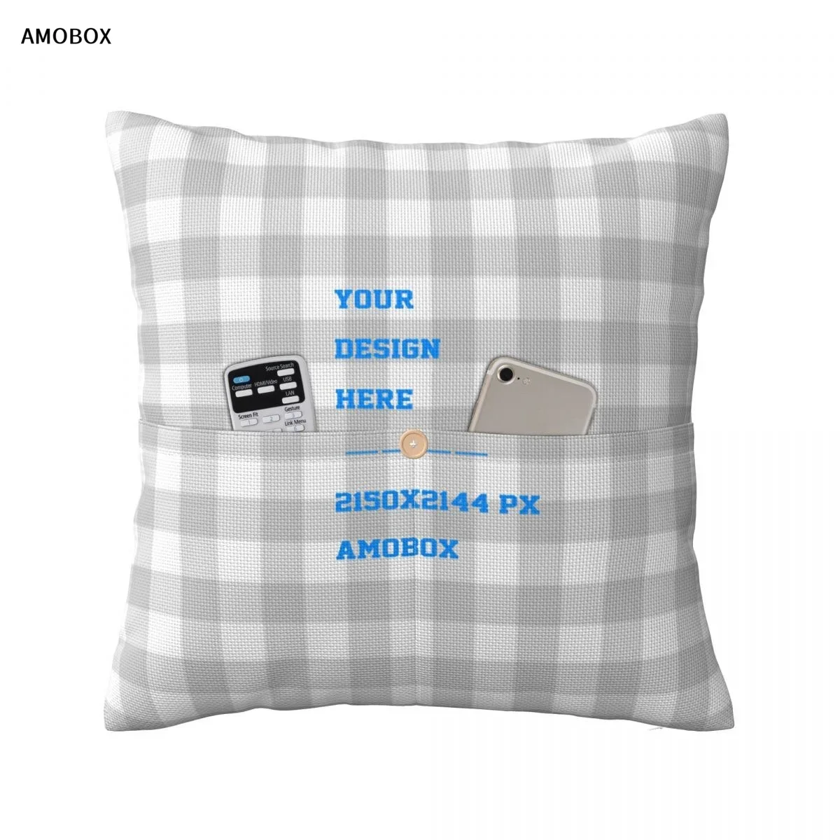 

AMOBOX-Customizable Linen Decorative Throw Pillow for Couch, Bed and Chair, Coffee, Customizable