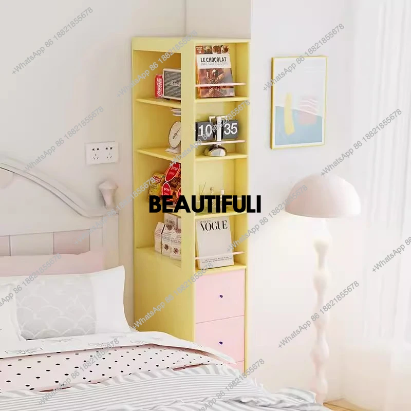 Dopamine Bookcase Desk Integrated Extremely Narrow Side Cabinet Locker High Cabinet Floor Extremely Narrow