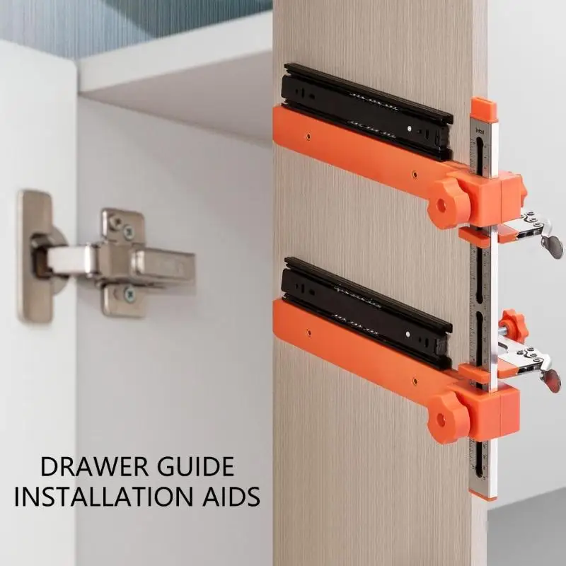 

Drawer Slide Installation Tool Adjustable Quick Fixing Positioning Jig For Woodworking Cabinet Making Slide Installation M4YD