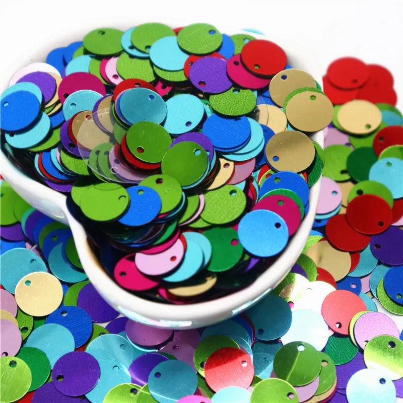 450g 10/15/20/25mm Large Sequins With Side Hole PVC Flat Round Loose Sequin Paillettes Sewing Craft DIY Scrapbooking Pendant