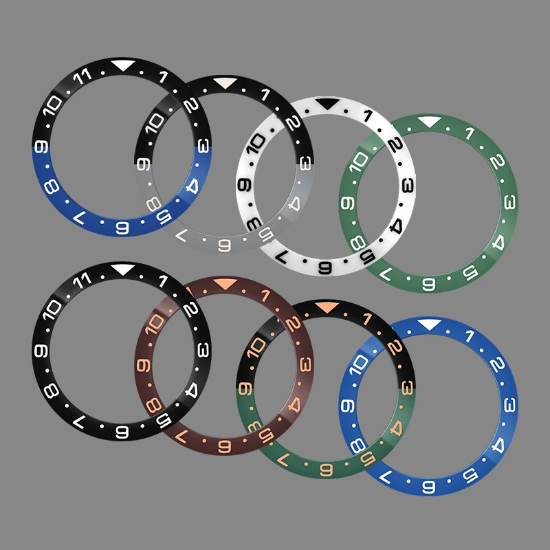 

38mm Curved Ceramics Bezel Insert Ring Fits SKX007 SKX009 SUB GMT Watch Case NH35 NH36 Movement Men's Watch Refit Accessories