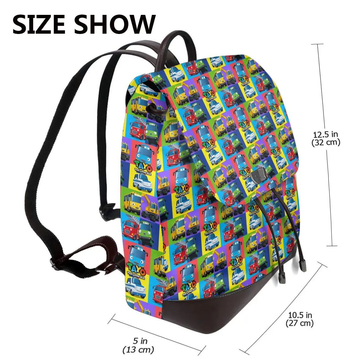 Tayo The Little Bus Bookbag School Student Bags Hiking Travel Daypack for Women Fashion Derma Backpack