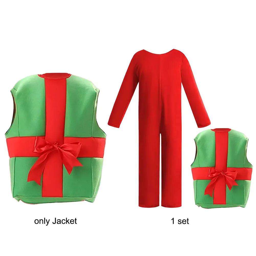 Christmas Gift Box Costumes Fun Cute Christmas Cosplay Props Party Dress Up Stage Show Clothing for Kids Role Play Surprise Gift