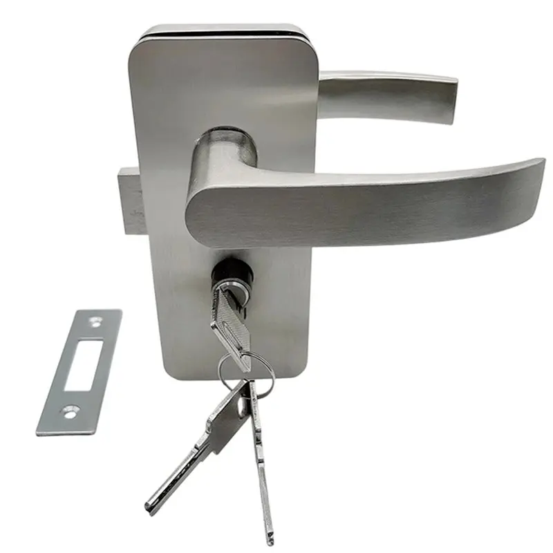 Glass Door Lock Double-Sided Handle For Frameless Glass Doors, Simple Installation-N37R