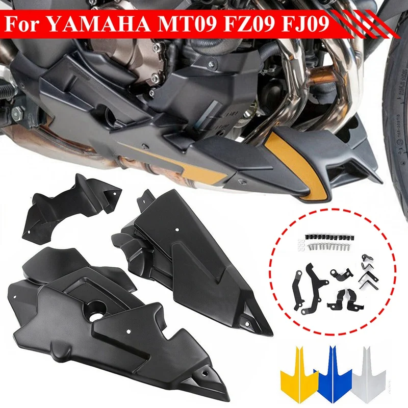 Motorcycle Engine Lower Fairing Front Spoiler Air Dam Cover For YAMAHA MT09 FZ09 MT-09 Tracer 900 GT 2013-2020 Black