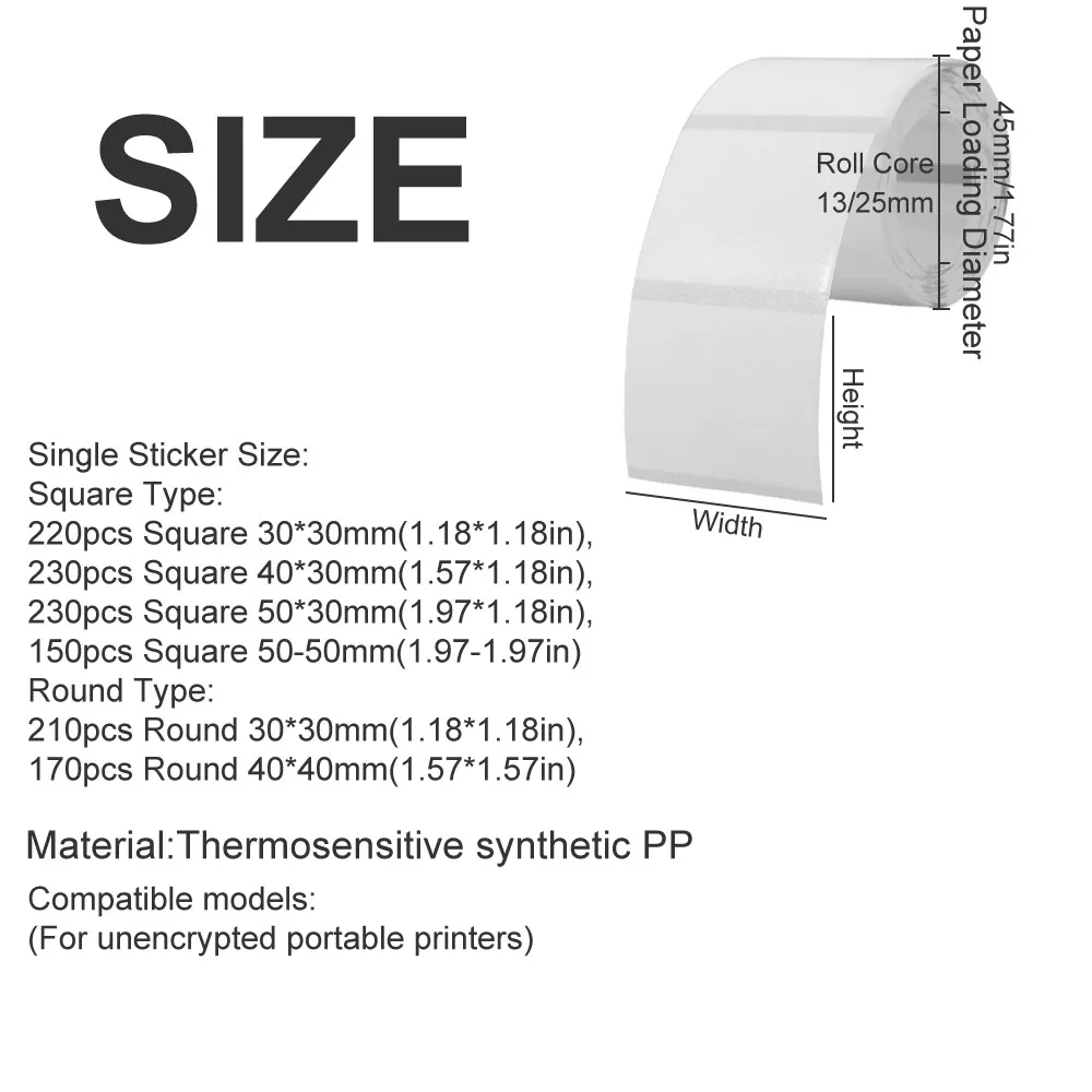 230Pcs Transparent Blank Label Sticker DIY Square/Round Self-Adhesive Label Anti-Scratch Tear Resistant Name Tag Sticker