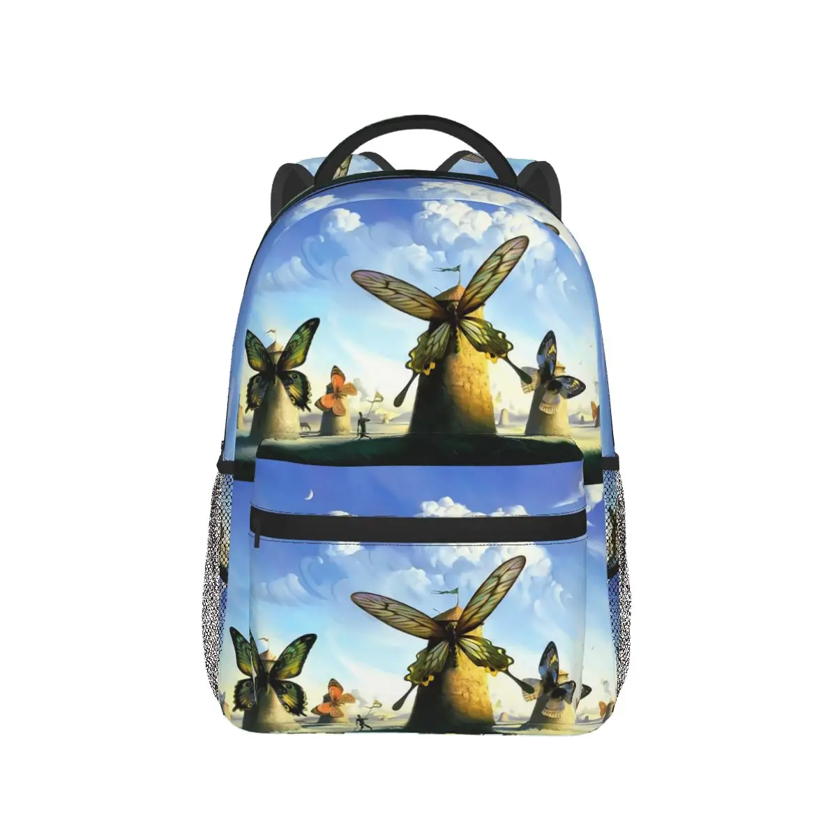 

Vintage Butterfly Windmills By Salvador Dali Backpack Hot Sale Daypack Boys Girls BookBag School Bag Shoulder Bags for Men Women