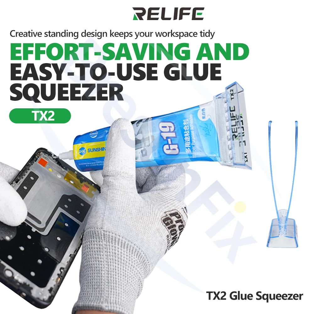 RELIFE TX2 Adhesive Dispenser 50ML with Widened Base for Mobile Phone Repair Soldering Tubular Solvent Dispenser Squeeze Tool