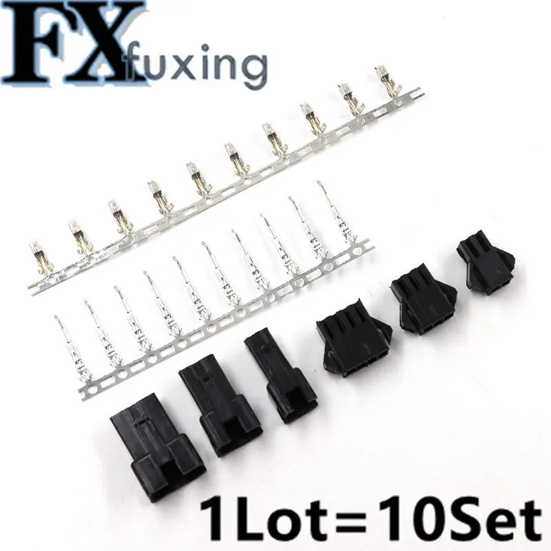 Black JST SM 2.54mm Pitch Connector 2/3/4/5/6/7/8 Pin Male Female Plug Housing Wire Connectors Plastic Shell Crimp Pin Terminal