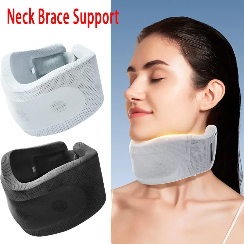 Neck Support Cervical Pillow Adjustable Braces with Replacement Cover Relief Neck Pain for Home School Travel Sleep Neck Brace