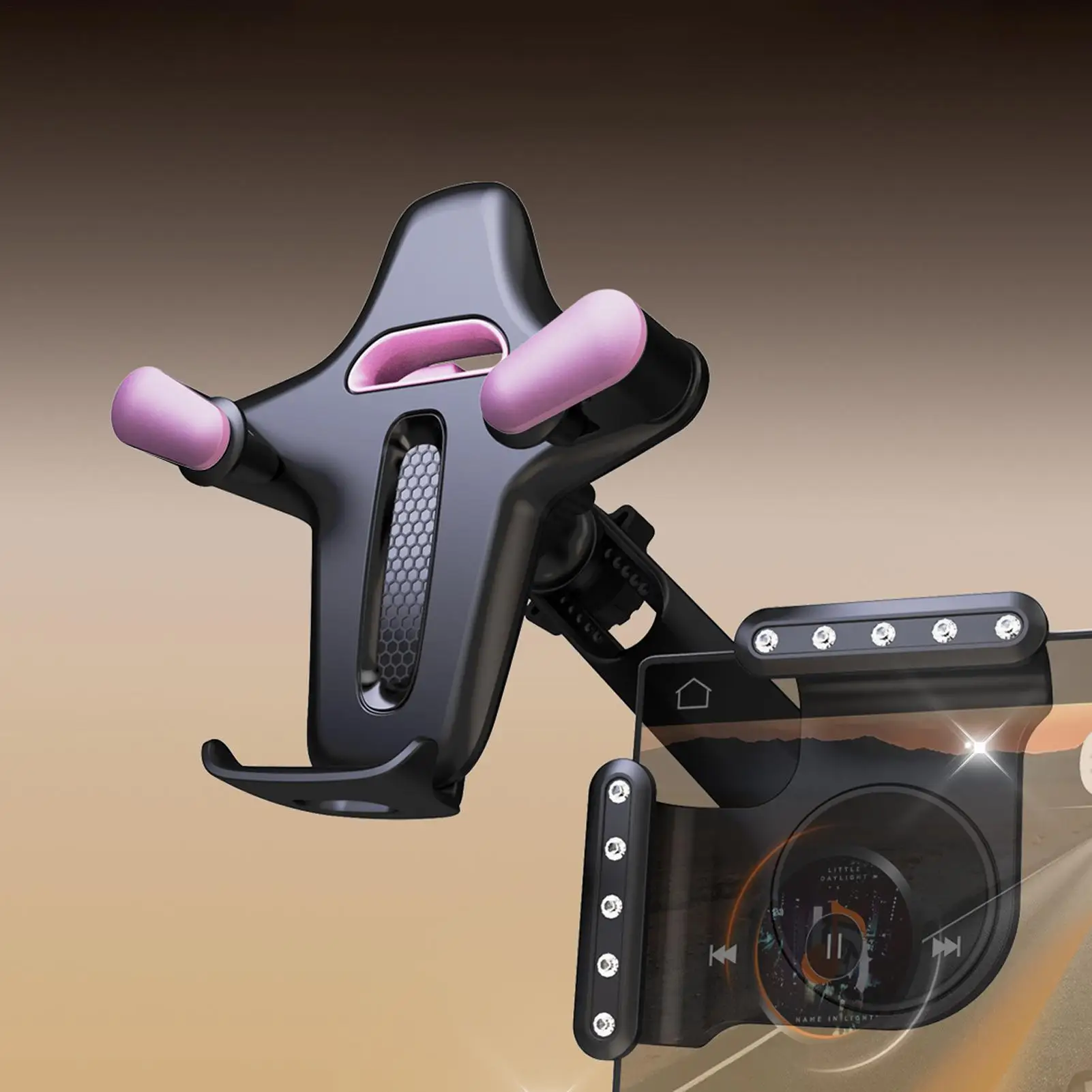 Car Screen Phone Holder Car Dashboard Cell Phone Stand Floating Center Console Screen Clip  Anti-Shake Phone Navigation Holder
