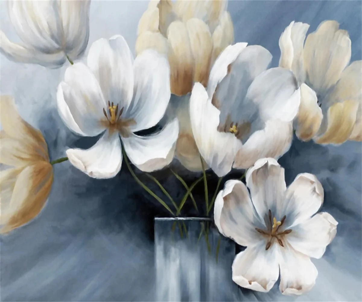Custom photo wallpaper relief blue flowers wall covering mural for living room background 3d wallpaper papel tapiz