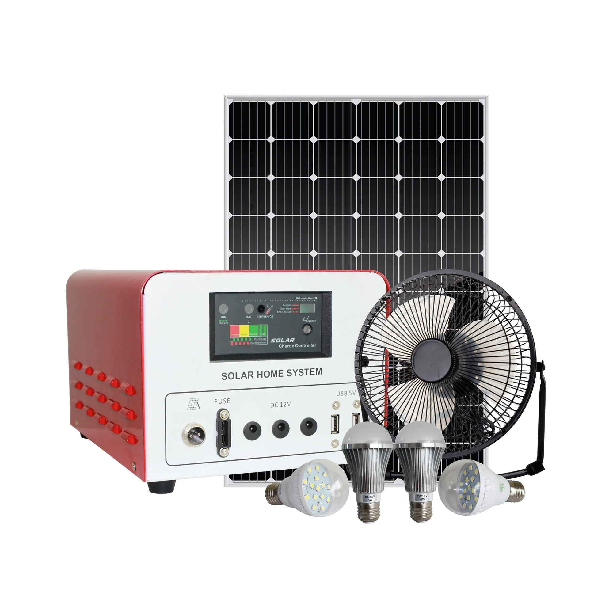 Sistema de painel solar off grid para sistema de energia doméstica, 20w, 40w, 80w, 200w, alta qualidade, bateria