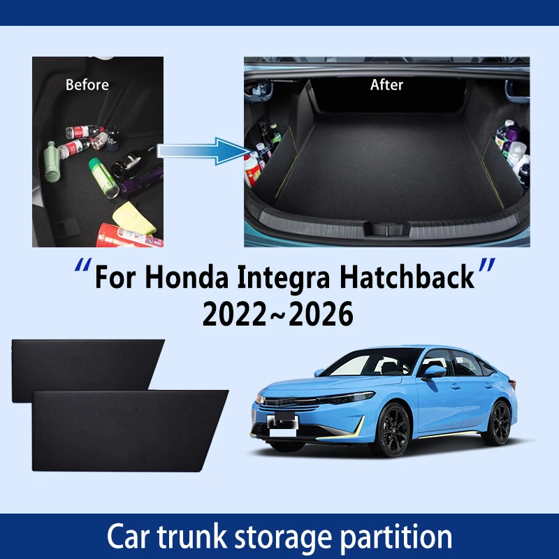 

Автомобильные аксессуары для Honda Integra Hatchback 2022 ~ 2026 FL1, утолщенная перегородка для хранения багажника, многофункциональное хранилище, авто интерьер