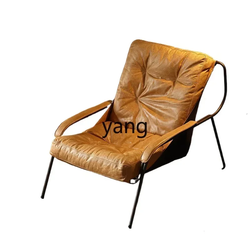 

LTT living room minimalist single sofa chair wabi sandy wind casual designer leather single chair