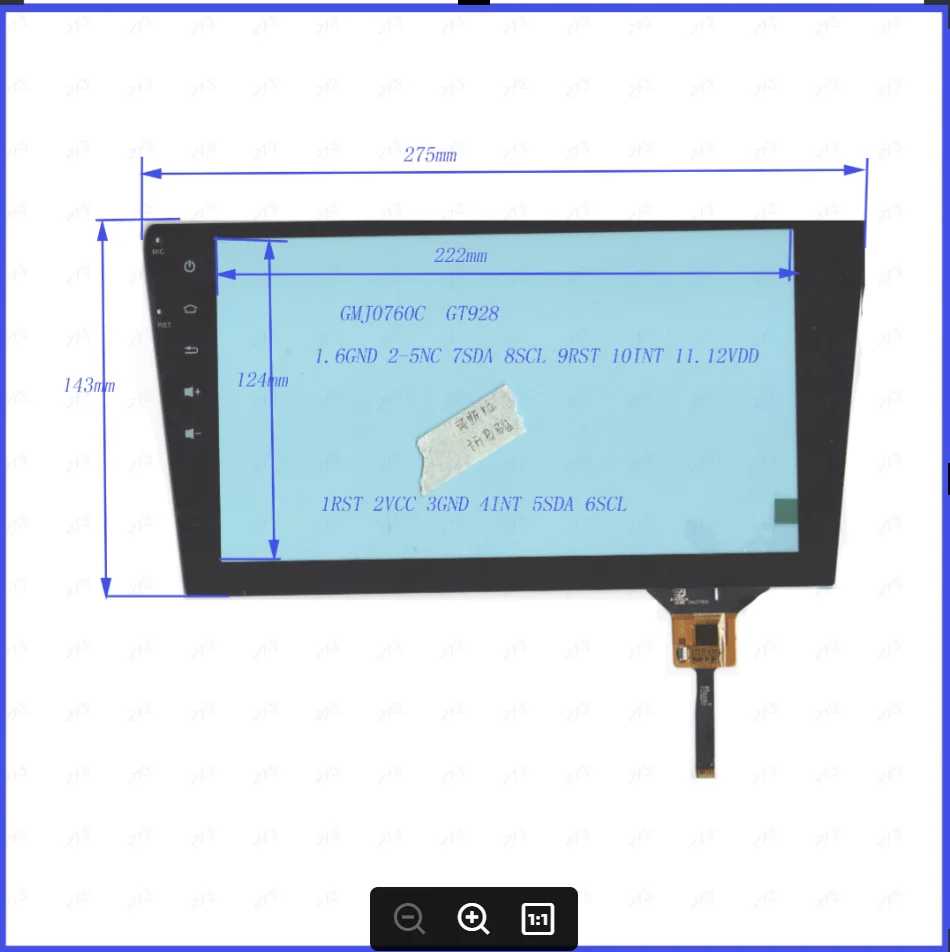 

ZhiYuSun Freeshipping GMJ0760C 275*143mm 10.1inch Capacitive screen GT928