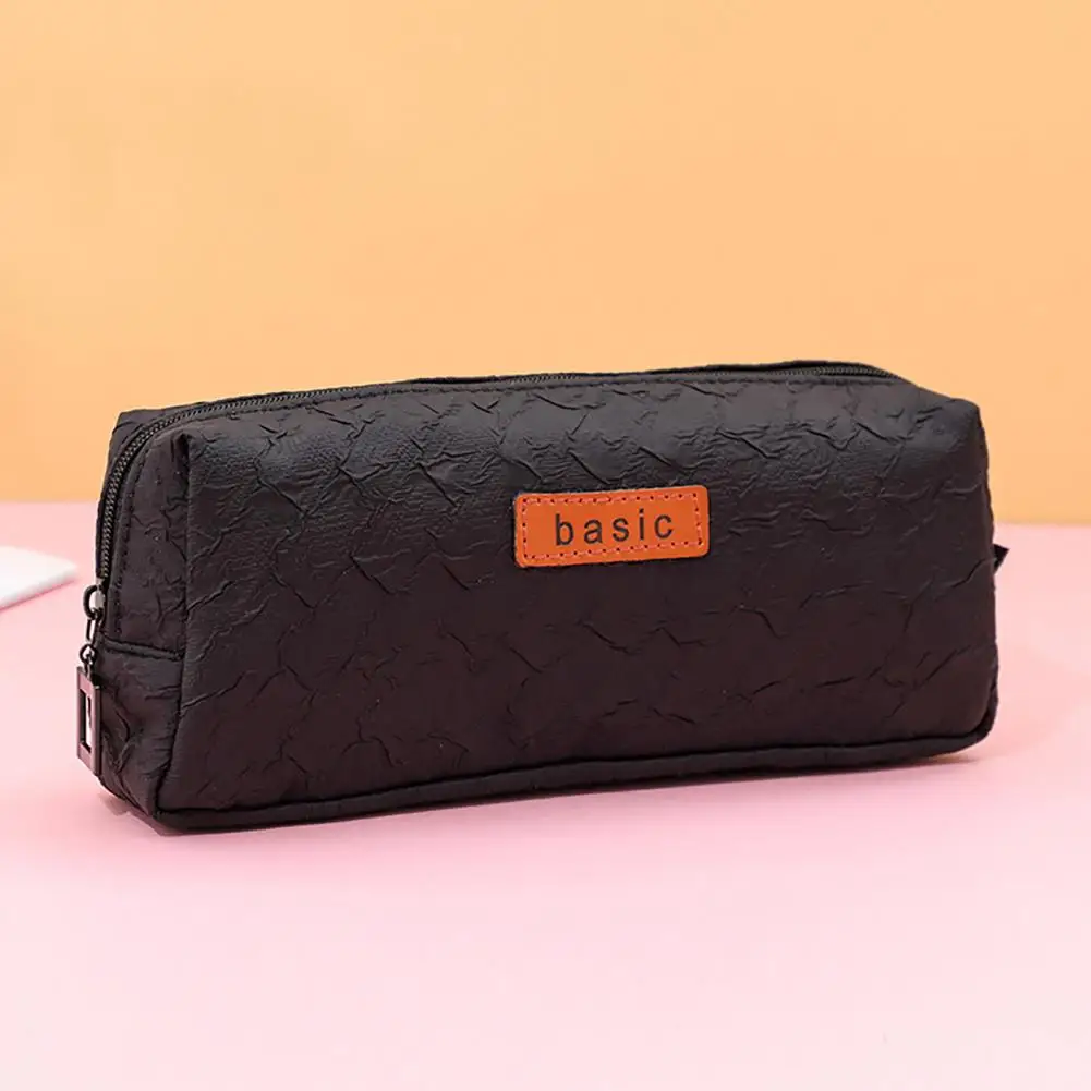 حقيبة أقلام رصاص مقاومة للماء ذات سعة كبيرة مع إغلاق بسحاب ، حامل ممحاة القلم ، حقيبة قرطاسية للمكتب والمنزل