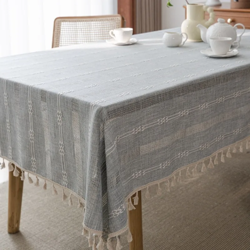 Vintage tassel tablecloth