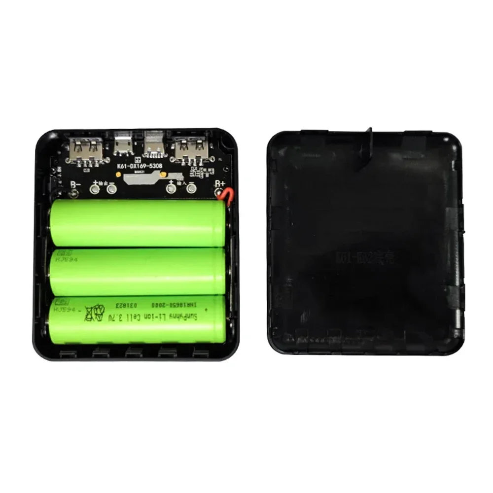 3pcs 18650 Battery DIY Power Bank Case Charge Storage Box Dual USB Type C Android Micro USB Fast For iPhone Xiaomi