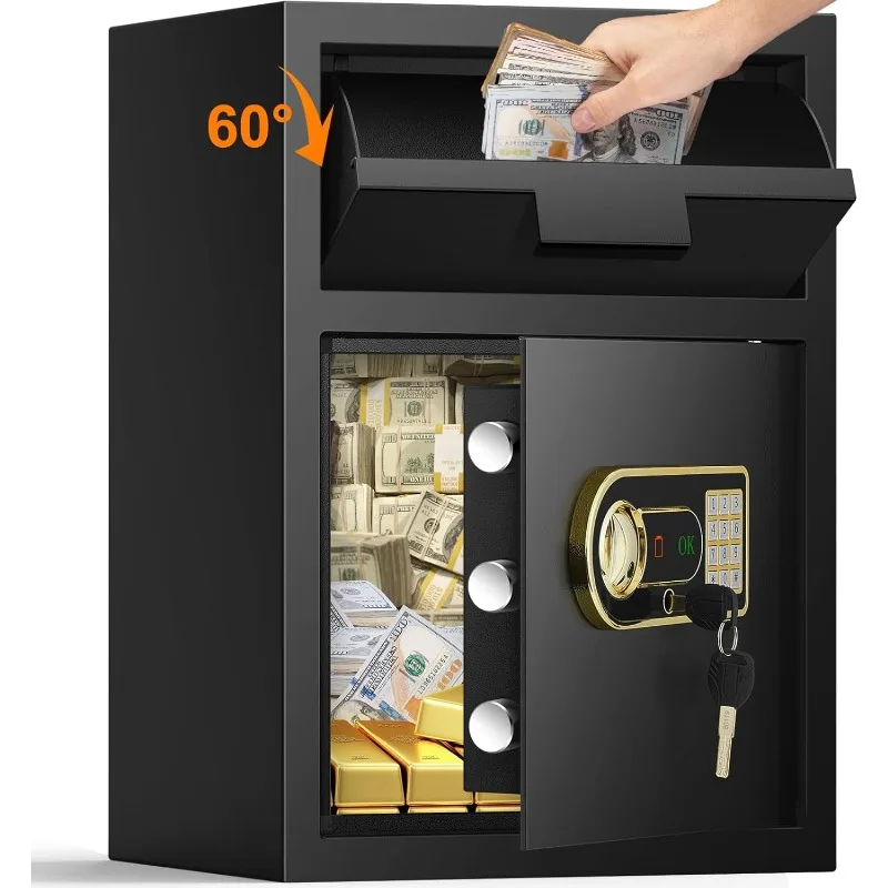 Fireproof Drop Safe for Business, Anti-Theft Drop Slot Safes for Money with Digital Combination, 2.6 Cubic