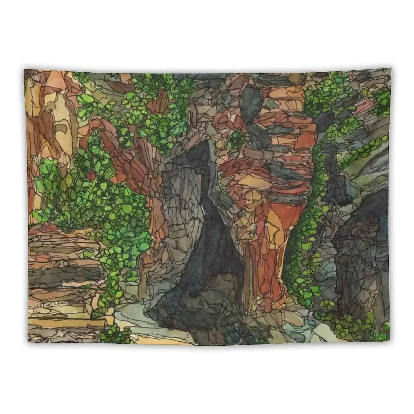 West Rim Trail - Zion National Park Tapestry Wall Deco Nordic Home Decor Wall Mural Mushroom Tapestry