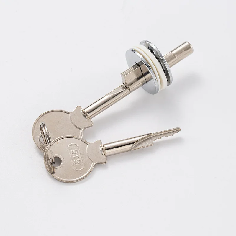Glass Door Lock For Cabinet Showcase Jewelry Display Counter Furniture Hardware Secure Copper Metal Fitting Set
