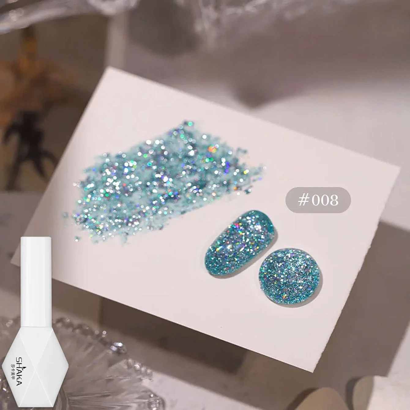 1pcs SHAKA Summer Super Flash 5D Broken Diamond Golden Green Blue Gel Nail Polish 2026 New Temperament Whitening Nail Gel