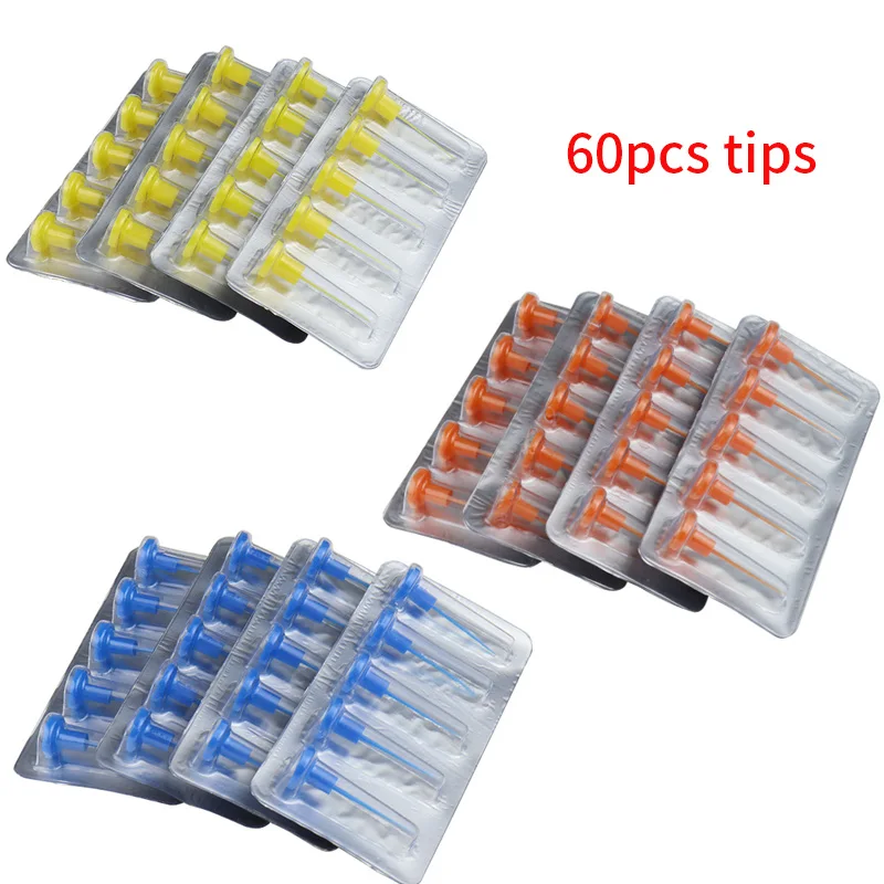 60pcs Dental Sonic Irrigator Endo Activator Tip for Dental Root Canal Endodontic Cleaning Irrigating Dentistry for RW-3 / RW-7