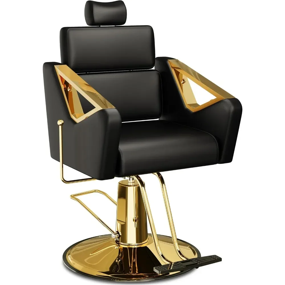#For Reclining Salon Chair with Adjustable Backrest & Removable Headrest, Heavy Duty Styling Chair with Durable Steel Frame&