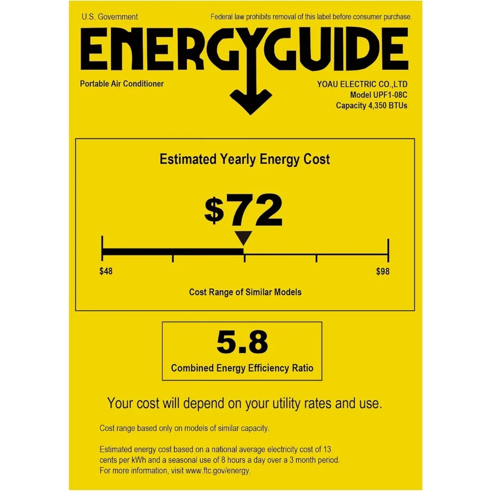 Portable Air Conditioner, 8000 BTU Compact AC Unit with Cooling, Dehumidifier, Fan, Remote Control and Window Mount Kit Included