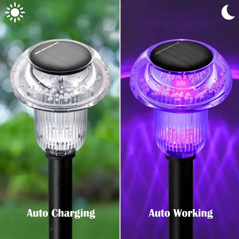 

4Pcs Solar Pathway Lights Outdoor Vibrant LED Mushroom Garden Stake Lighting for Walkways Lawns Driveways Landscapes Decorative