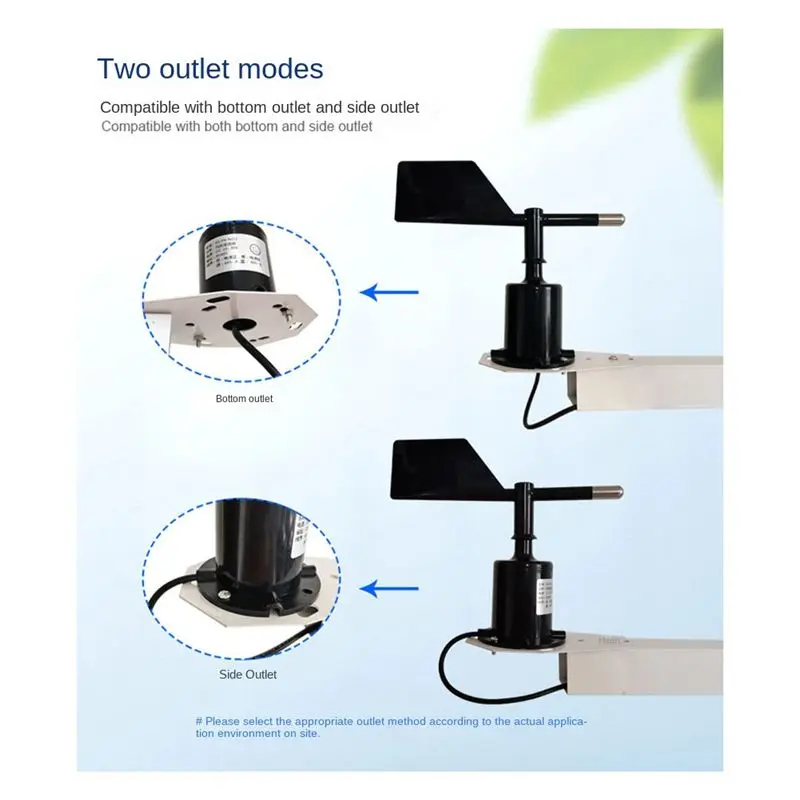 AEE3-30M/S Polycarbonate Wind Speed Direction Sensor Weather Station Outdoor 3 Cup Anemometers Sensor Output 0-5V