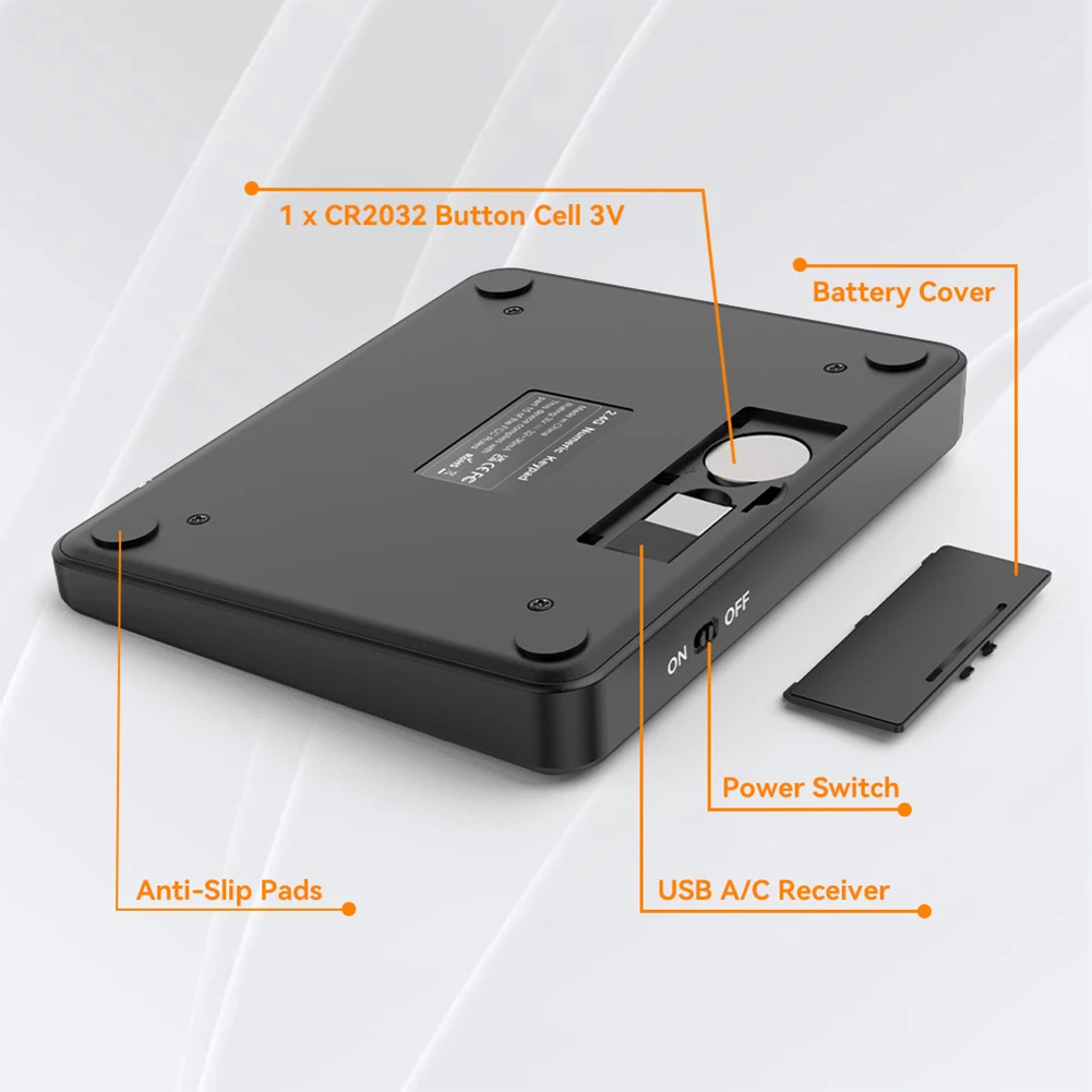 2.4G لوحة مفاتيح رقمية صغيرة لاسلكية 35 مفتاحًا رقم لوحة المفاتيح Numpad لوحة أرقام المحاسبة لأجهزة الكمبيوتر المحمول والكمبيوتر المكتبي