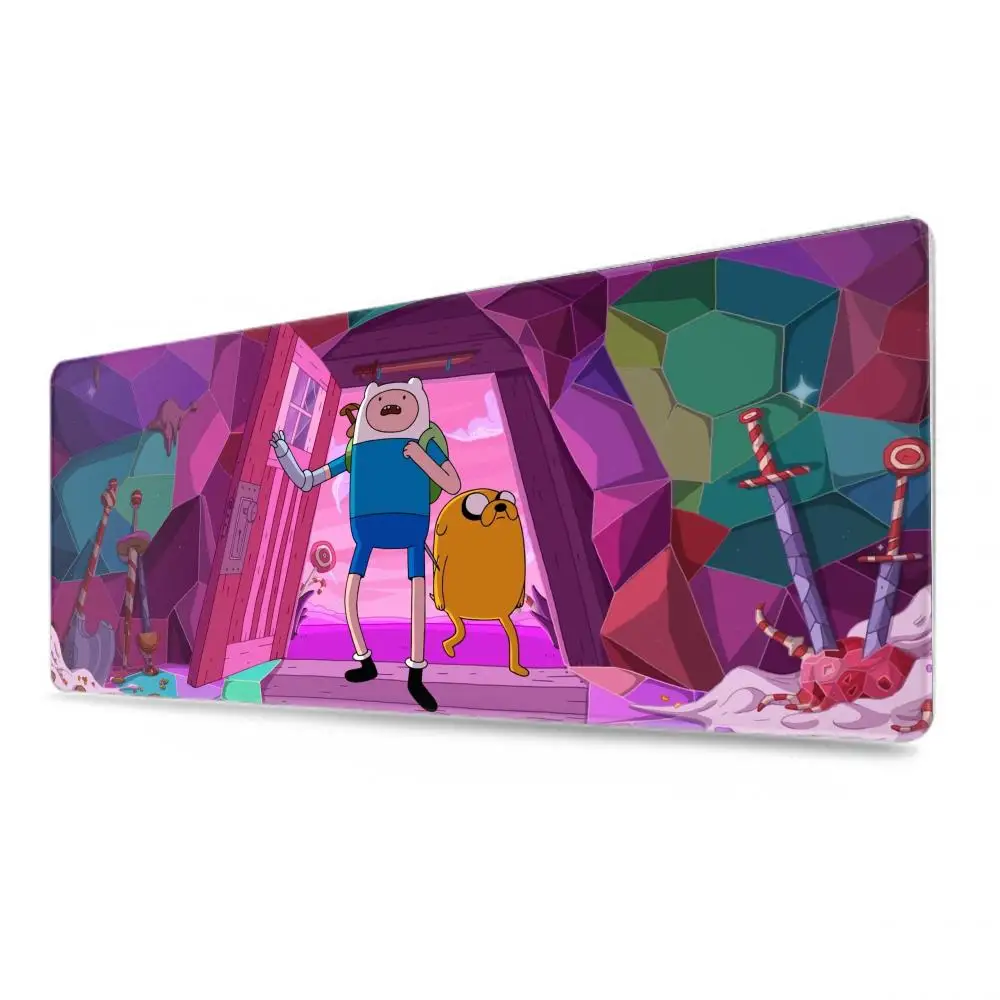Adventure Time Mouse Pad Tablet mouse Pad Laptop xl desktop mouse pad, cute HD Rainbow Gaming keyboard pad, csgo Player, 90x40