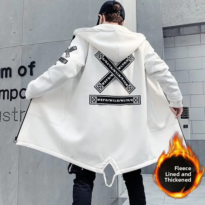 

Guye Men's Clothing Japanese Trendy Brand 2024 New Large Size Men's Jaet Coat Mid-Length Hooded Windbreaker Loose Fit