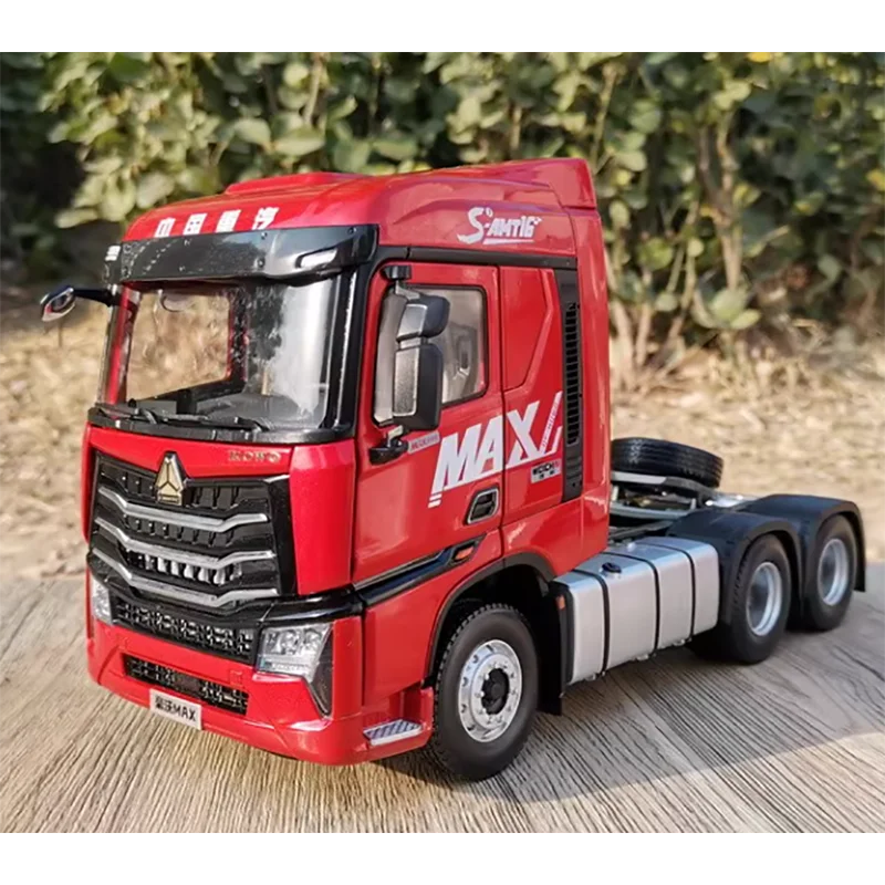 Diecast 1:24 Scale Heavy Duty Truck HOWO MAX Tractor Head Car Model Truck Alloy Model Simulation Collection Gift Toys Display