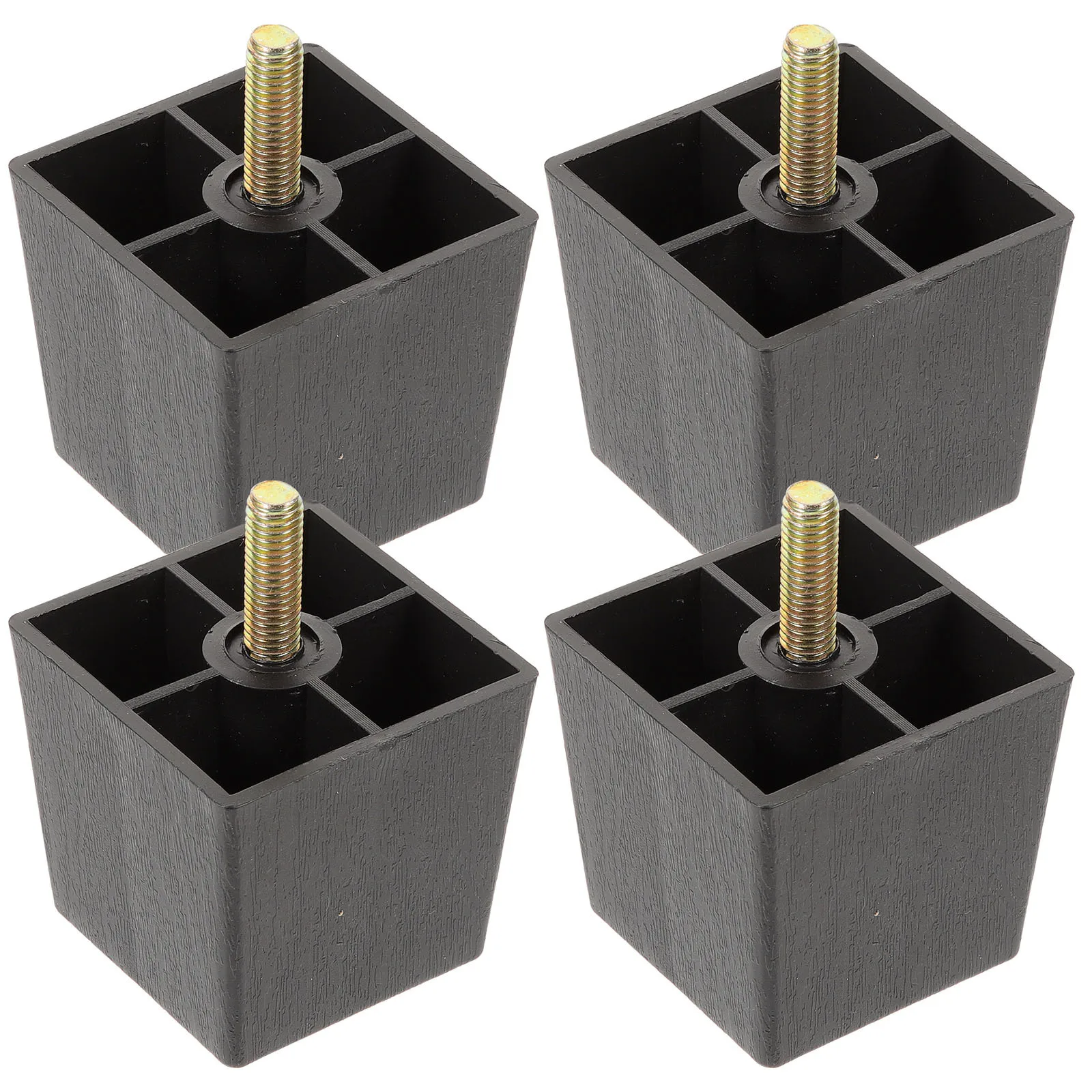 Pés de armário quadrados de móveis de plástico, 4 unidades, para sofá, mesa, cama, substituição, conjunto de 4 pernas de banco ao ar livre, durável