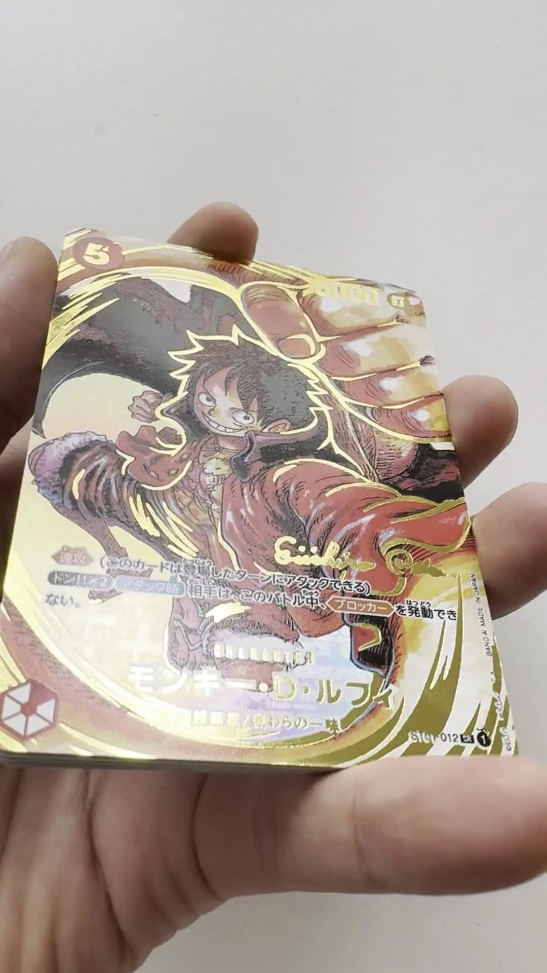 Anime One Piece OPCG Prize Card bronzing Japanese English Replica Oda Luffy Shanks Zoro law Reiju Game Anime Collection Cards